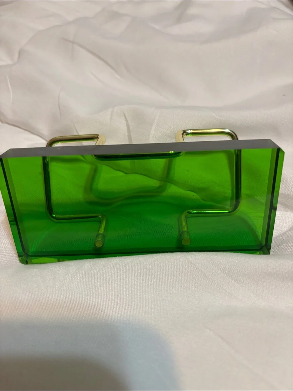 Emerald/gold accented card holder